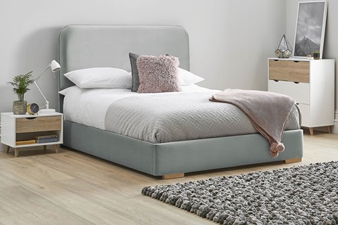 Primrose Fabric Low Footend Bed Frame - King 5'0'' (150cm) Clay 