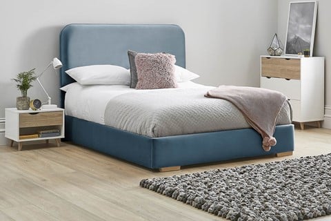 Primrose Fabric Low Footend Bed Frame - King 5'0'' (150cm) Marine 