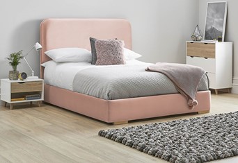 Primrose Fabric Low Footend Bed Frame - Double 4'6'' (135cm) Pink 