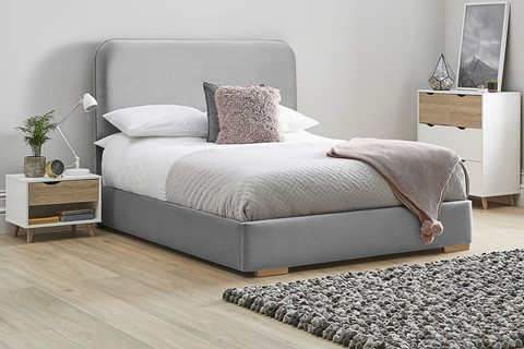 Primrose Fabric Low Footend Bed Frame - King 5'0'' (150cm) Titanium 