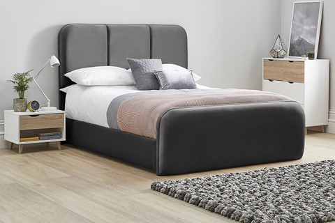 Zinnia Fabric Bed Frame - Super King 6'0'' (180cm) Raven 