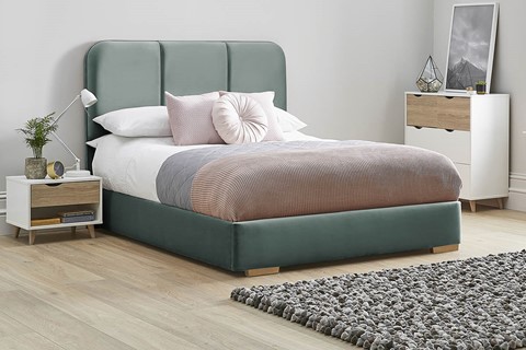 Zinnia Fabric Low Footend Bed Frame - Super King 6'0'' (180cm) Duckegg 