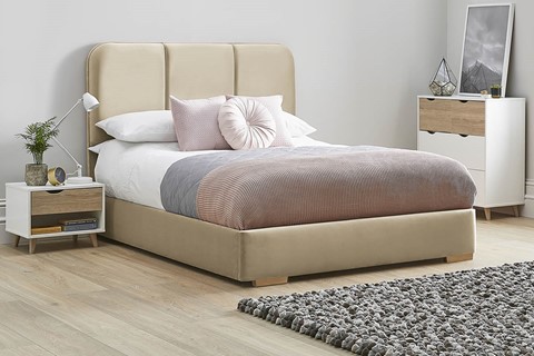 Zinnia Fabric Low Footend Bed Frame - Super King 6'0'' (180cm) Latte 