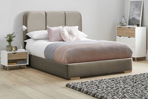 Zinnia Fabric Low Footend Bed Frame - Super King 6'0'' (180cm) Mocha 