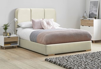 Zinnia Fabric Low Footend Bed Frame - Double 4'6'' (135cm) Oatmeal 