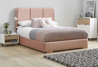 Zinnia Fabric Low Footend Bed Frame - King 5'0'' (150cm) Pink 
