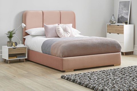 Zinnia Fabric Low Footend Bed Frame - Double 4'6'' (135cm) Pink 
