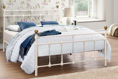 Atlas Metal Cream 4'0'' Small Double Bed Frame