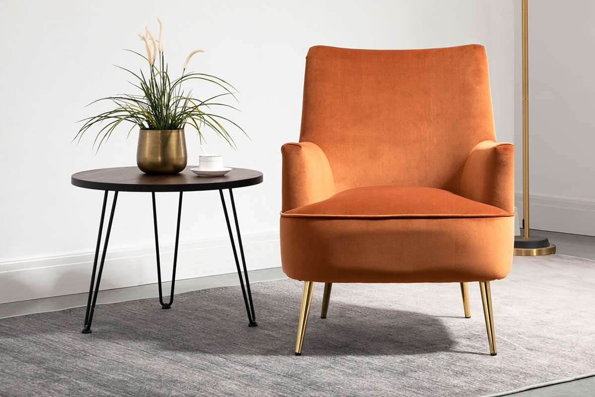 Modern orange accent chair deals