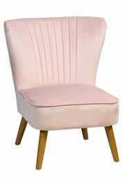 Shell Velvet Bedroom Accent Chair - Plush Pink Velvet