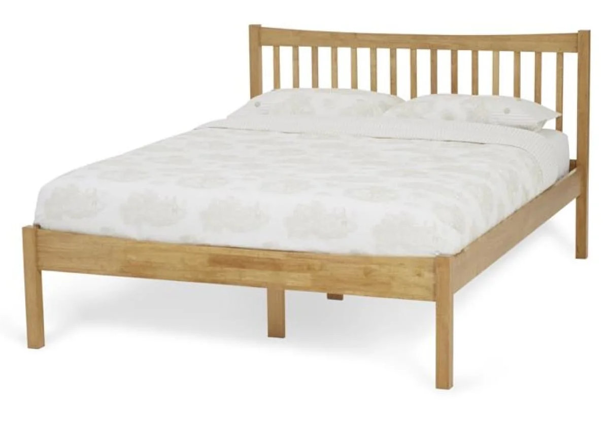 View 60 Super King Honey Oak Wooden Bedframe Slatted Design Alice information