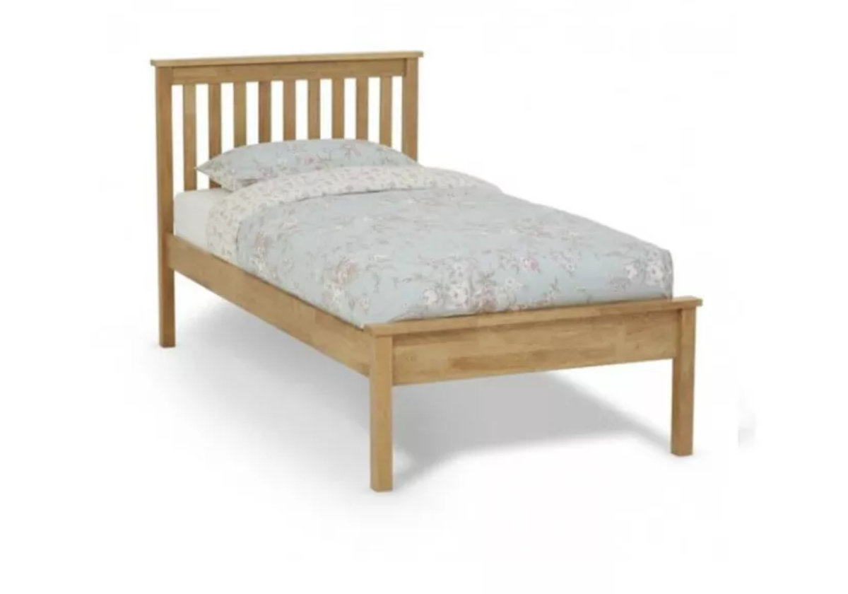 View 30 Single Honey Oak Wooden Bedframe Slatted Design Heather information