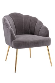 Vienna Grey Steel Plush Velvet Accent Chair