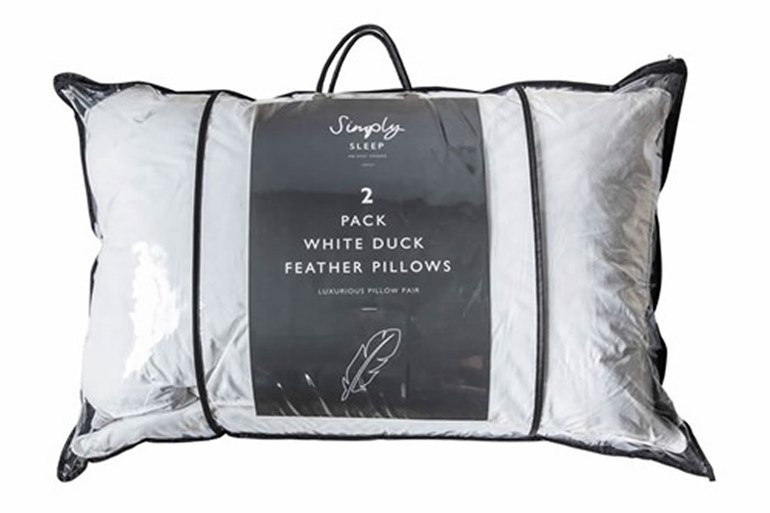 Simply Sleep 2 Pack Duck Feather Pillow