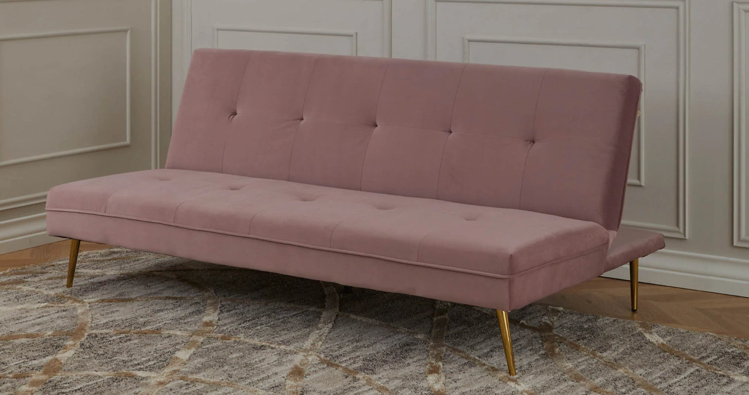 Juno Velvet Fabric Futon Style 3 Seater Sofa With Guest Bed