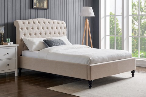 Rosa Fabric Bed Frame - 4'6'' Double Natural