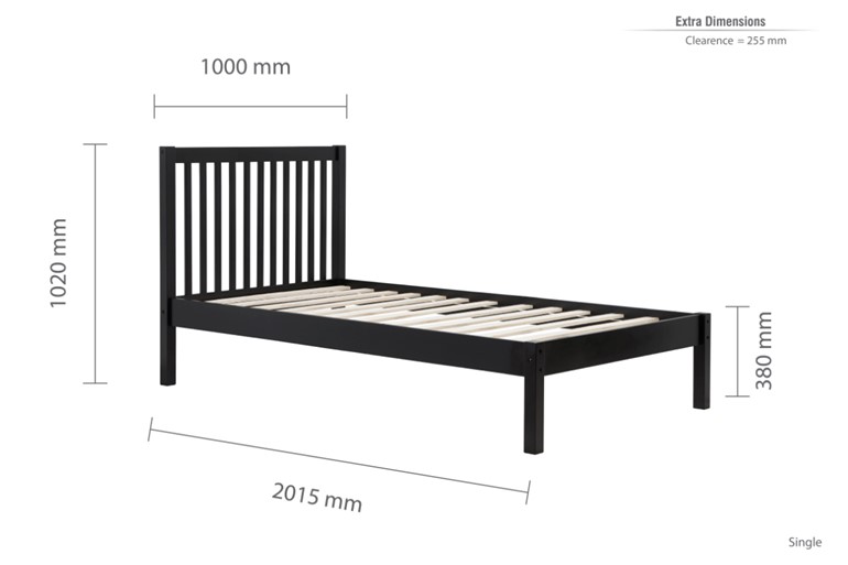 Nova Black Wooden Bed Frame