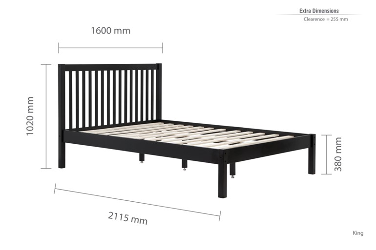 Nova Black Wooden Bed Frame