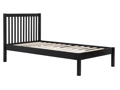 Nova 3'0'' Single Black Wooden Bed Frame