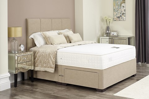 Jayden Divan Set With Headboard - 2'6'' x 6'3'' Small Single Oatmeal No Mattress 