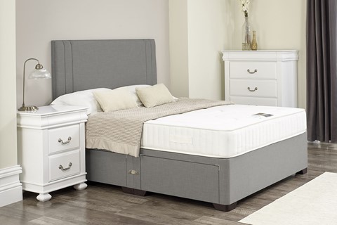 Julia Divan Set With Headboard - 2'6'' x 6'3'' Small Single Titanium No Mattress 