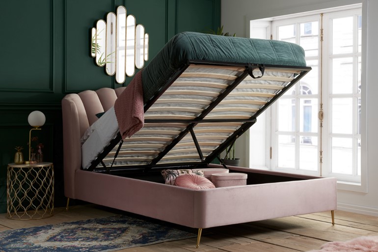 Lottie Fabric Ottoman Bed Frame