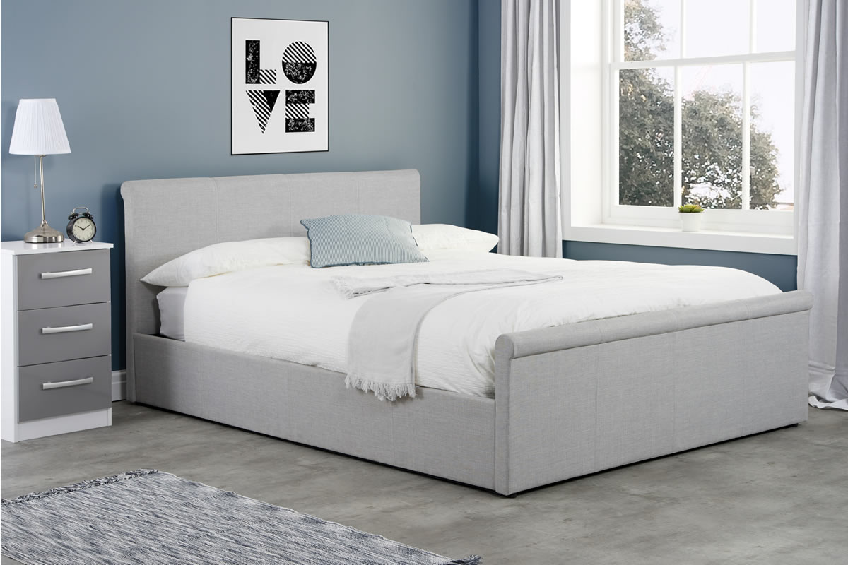 View 46 Double Light Grey Ottoman Storage Bed Frame Stratus information
