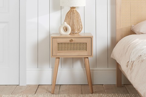 Croxley 1 Drawer Bedside Chest - Oak 