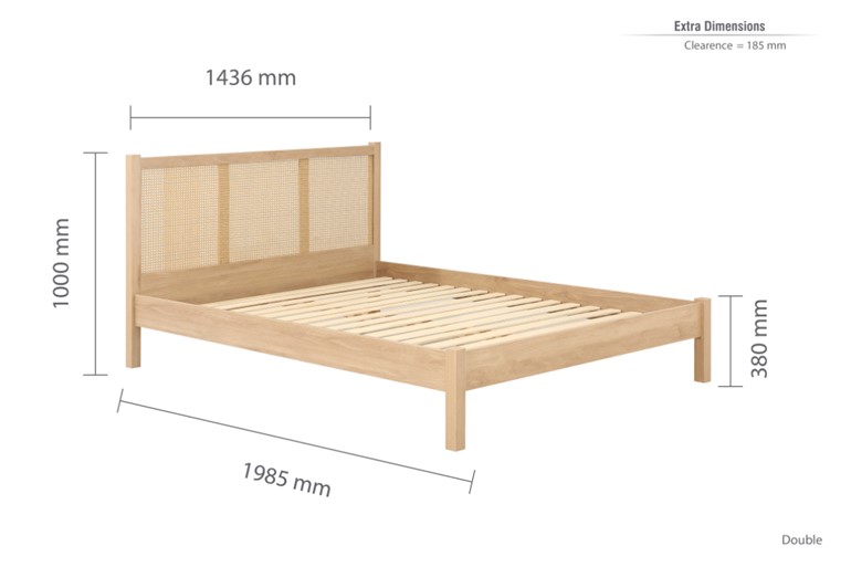 Croxley Oak Rattan Bed