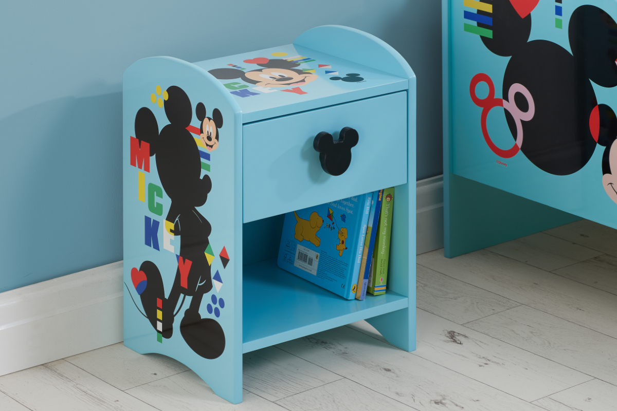 View Disney Mickey Mouse Themed One Drawer Bedside Locker Chest Features Mickey Mouse Graphics And Handle Single Storage Drawer Open Space information
