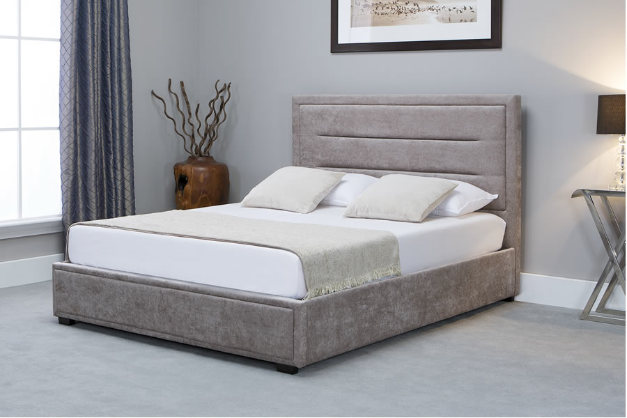 View Stone Fabric King Size Ottoman Storage Bed Frame Knightsbridge information