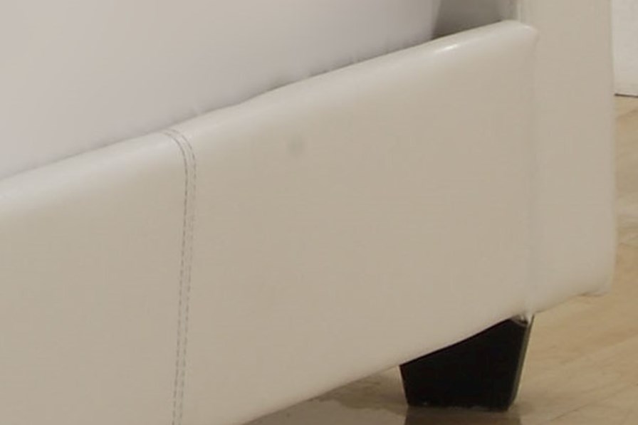 Roma White Faux Leather Bed Frame