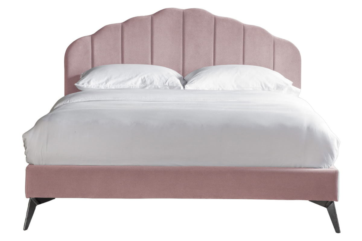 View 50 King Size Blush Velvet Fabric Bed Frame Amber information