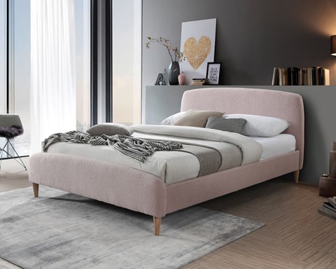 Otley Fabric Bed Frame - 4'6''  Double Blush Pink 
