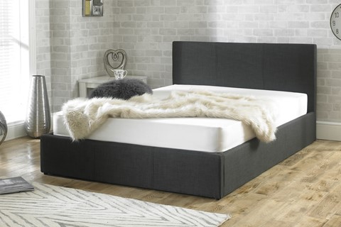 Stirling Fabric Ottoman - 5'0'' Kingsize Charcoal