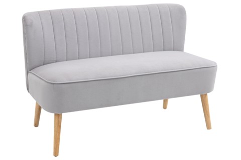 Augusta Two Seater Sofa - Grey Velvet 