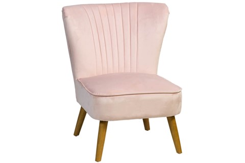 Shell Velvet Bedroom Accent  Chair - Plush Pink Velvet 