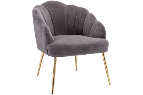 Vienna Grey Steel Plush Velvet Accent Chair