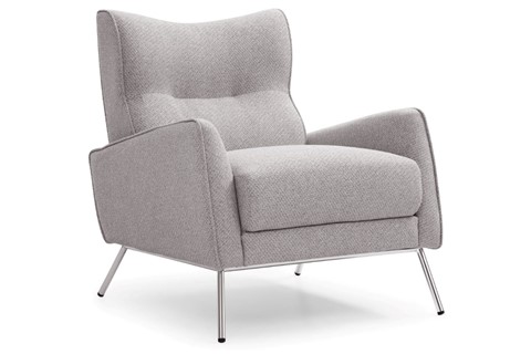 Chloe Fabric Accent Chair - Helios Grey Jacquard 
