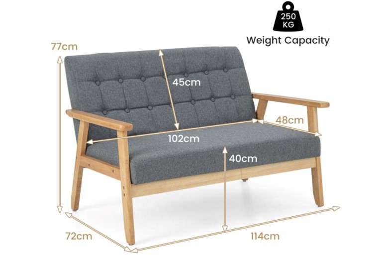 Milo Fabric Two Seater Sofa