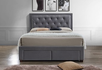 Woodbury Fabric Bedframe - 5'0'' Kingsize Grey 