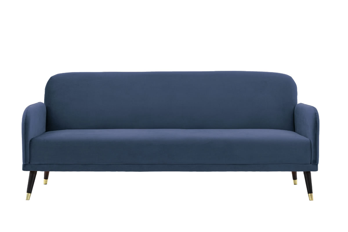 View Holt Blue Modern Fabric Futon Style Click Clack 3 Seater Sofa Bed Easily Converts To Guest Bed In A Simple Click Deeply Padded Quick Delivery information