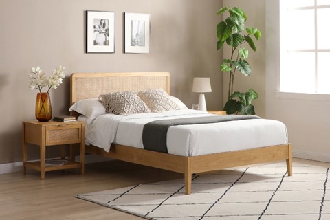 Ezra 4'6'' Double Rattan Bed Frame