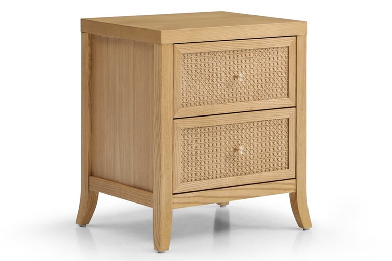 Ezra 2 Drawer Rattan Bedside Table