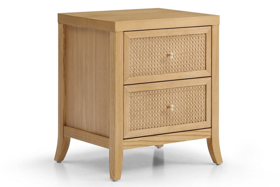 Ezra 2 Drawer Rattan Bedside Table