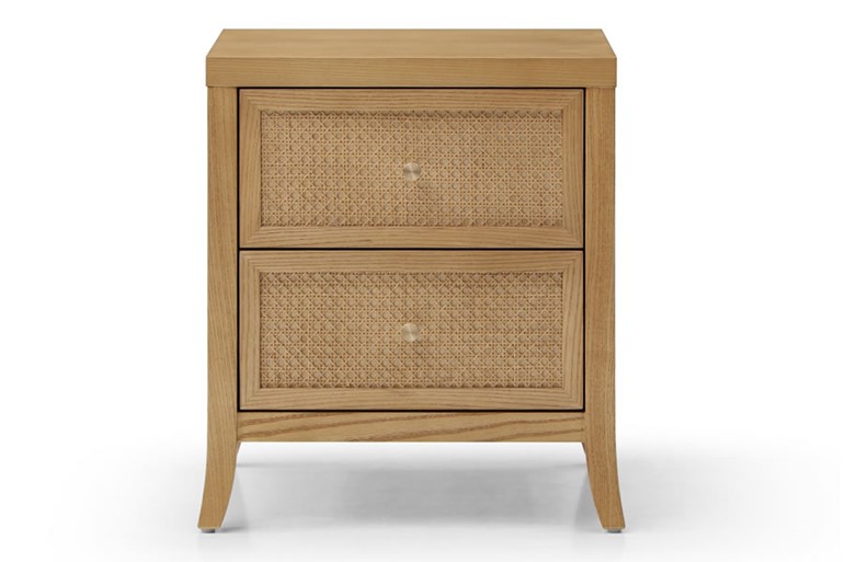 Ezra 2 Drawer Rattan Bedside Table