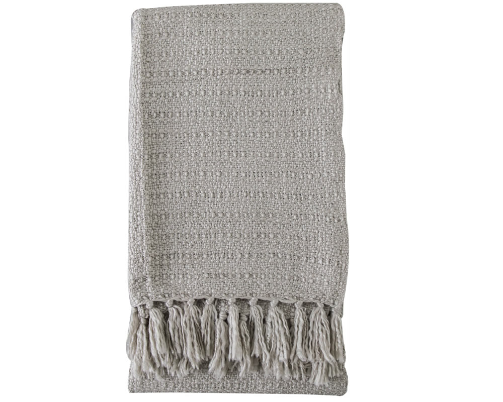 View Natural Cream Acrylic Textured Knitted Throw 1300mm x 1700mm Ideal For Bed Or Sofa As A Throw Cosy Soft Touch Fabric information