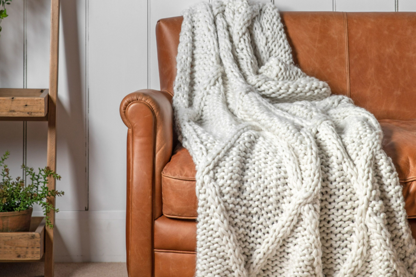 View Cream Cable Knitted Diamond Throw 1700 x 1300mm This Super Soft Chunky Cable Knitted Throw In Cream Gives A Rustic Feel information