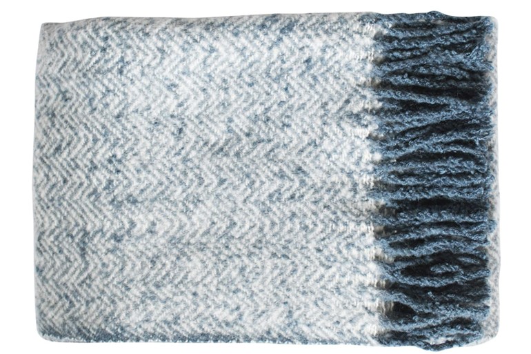 Herringbone Faux Mohair Throw