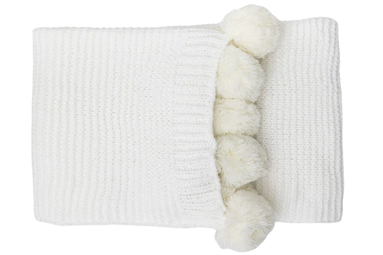 Knitted Pom Pom Throw